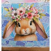 TOILE COTON 25X30CM : MODELE LAPIN