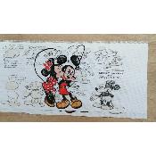 TOILE COTON 16X34CM : MODELE MICKEY BISOUS